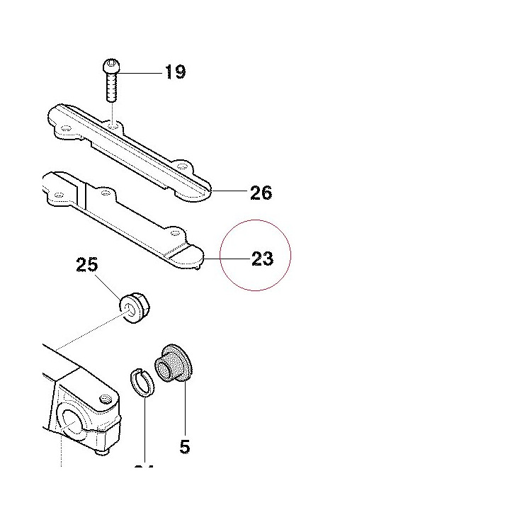 Lower chain sliding shoe 44710221AB