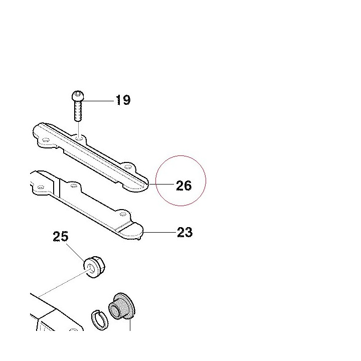 Upper chain sliding shoe 44710241AB