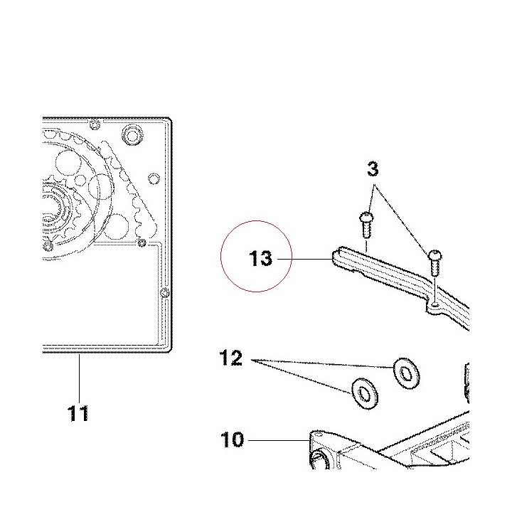 Upper chain sliding shoe 44710301A