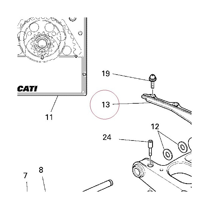 Upper chain sliding shoe 44710341A