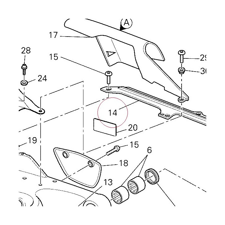 Upper chain sliding shoe 44710481A