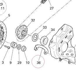 Chain guiding sliding shoe bottom 44710601C