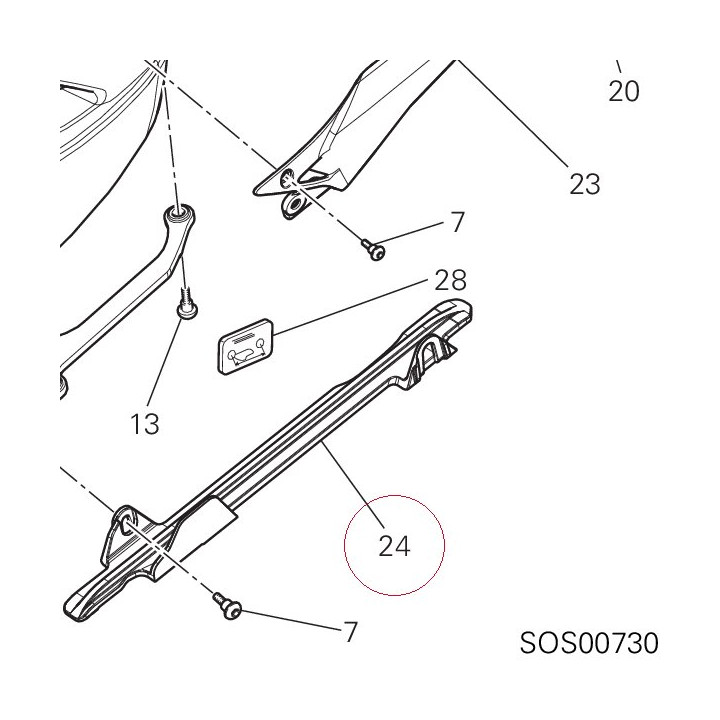 Upper chain sliding shoe 44710821B