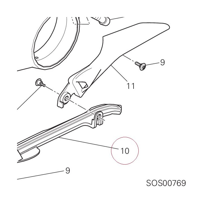 Upper chain sliding shoe 44711361A