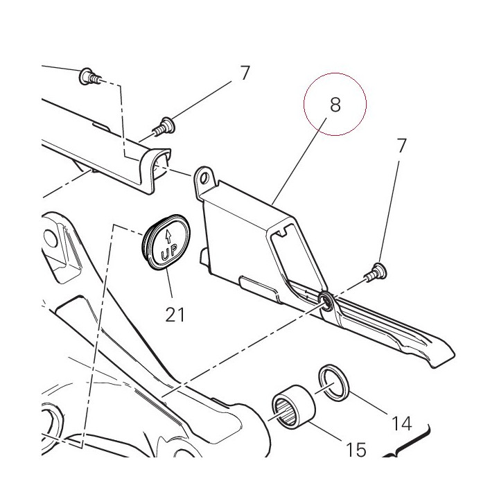 Upper chain sliding shoe 44711731A
