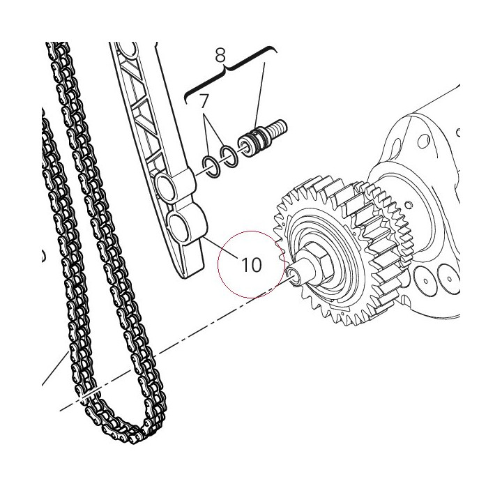 Complete fixed tensioner roller 44740021B