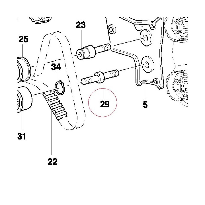 Movable tensioner roller pin 45110011A