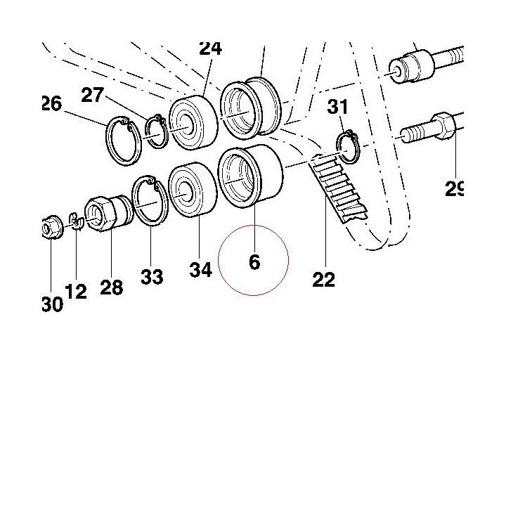 Pulley, movable tensioner 45110341A
