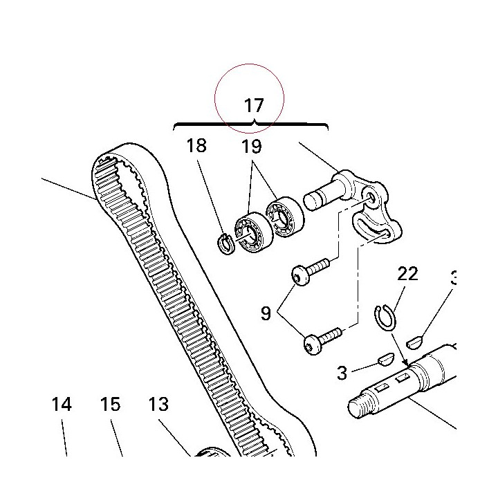 Tensioner, timing belt movable 45120171A