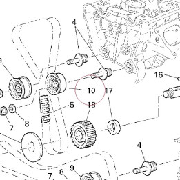 Tensioner, timing belt movable 45120193A