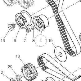 Complete movable tensioner roller 45120241A