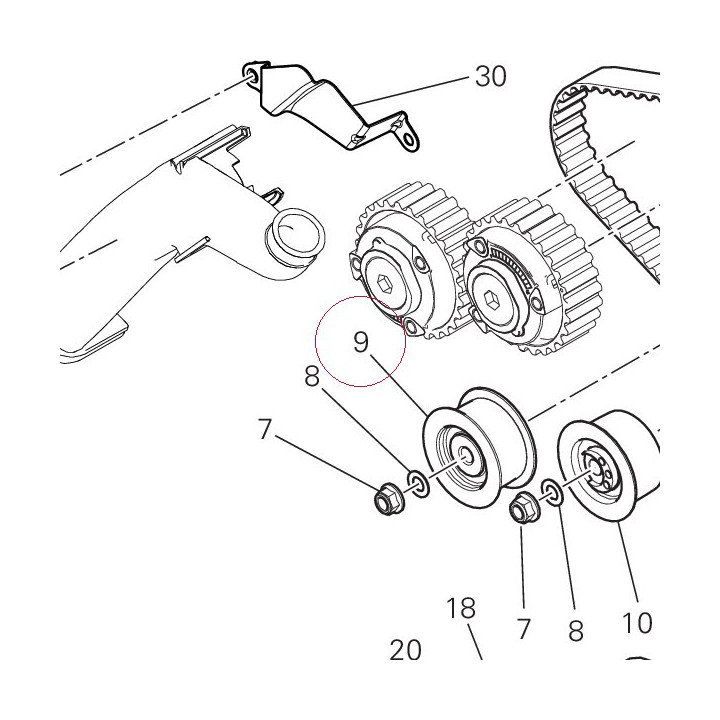 Tensioner timing belt fixed 45120272A