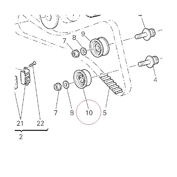 Tensioner, timing belt movable 45120282A