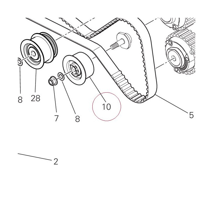 Complete movable tensioner roller 45120291A