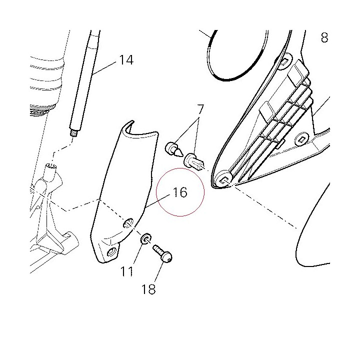 Guard fork tube, left 46012731AA