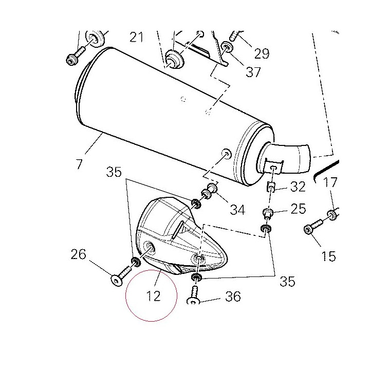 Cover, right muffler 46013221A