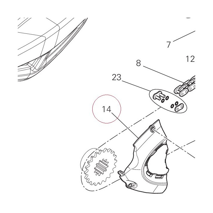 Chain pinion cover 46014071A