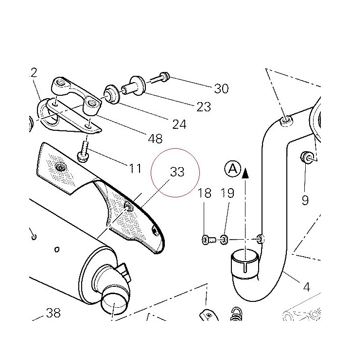 Heat guard carbon long left 46014101C