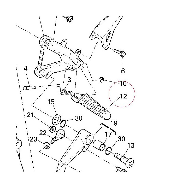 Footrest, front left 46410051A