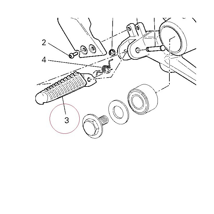 Footrest, front right 46410061A
