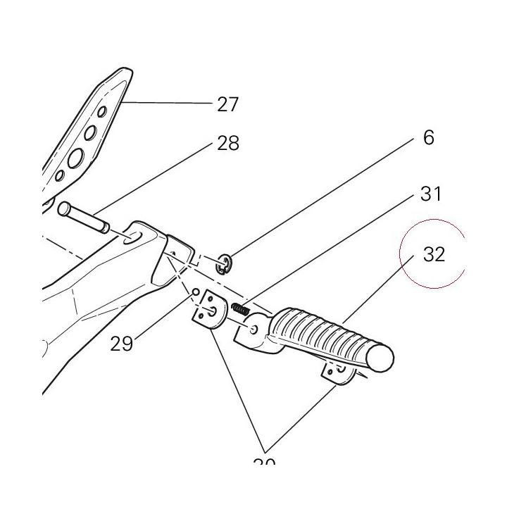 Rear left foot-rest 46410381A