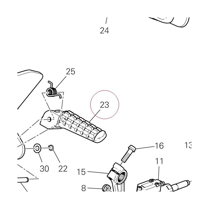 Footrest, front left 46410461A