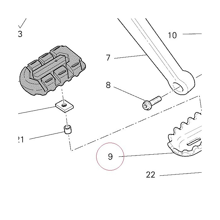 Footrest, front right 46410501A