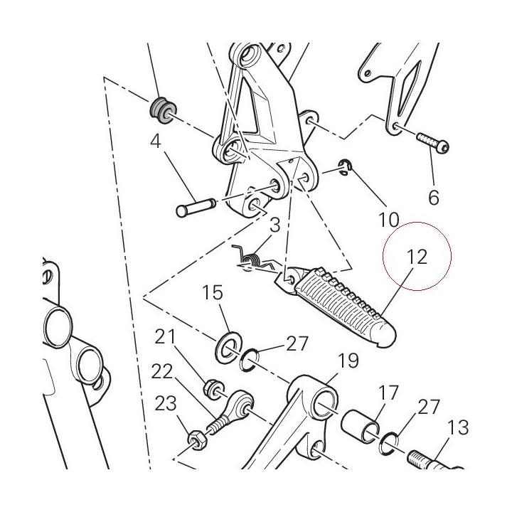 Left footrest 46410551A