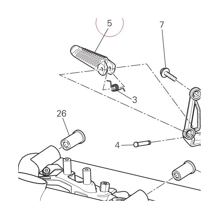 Right footrest 46410561A