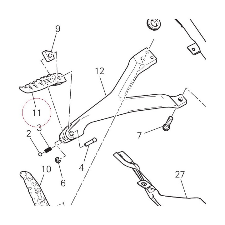 Right footrest 46410811AA