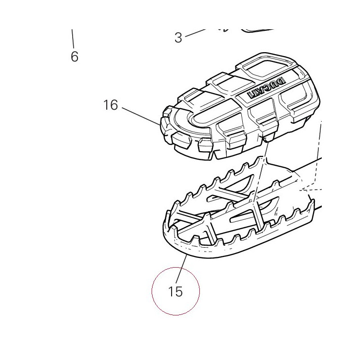 Footrest, front right 46411021AA