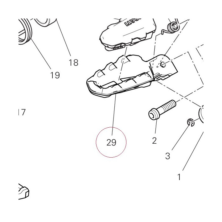Right footrest 46411081AA