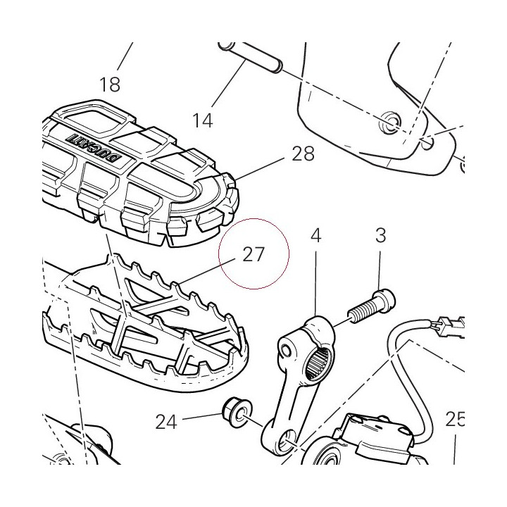 Footrest, front left 46411191AA