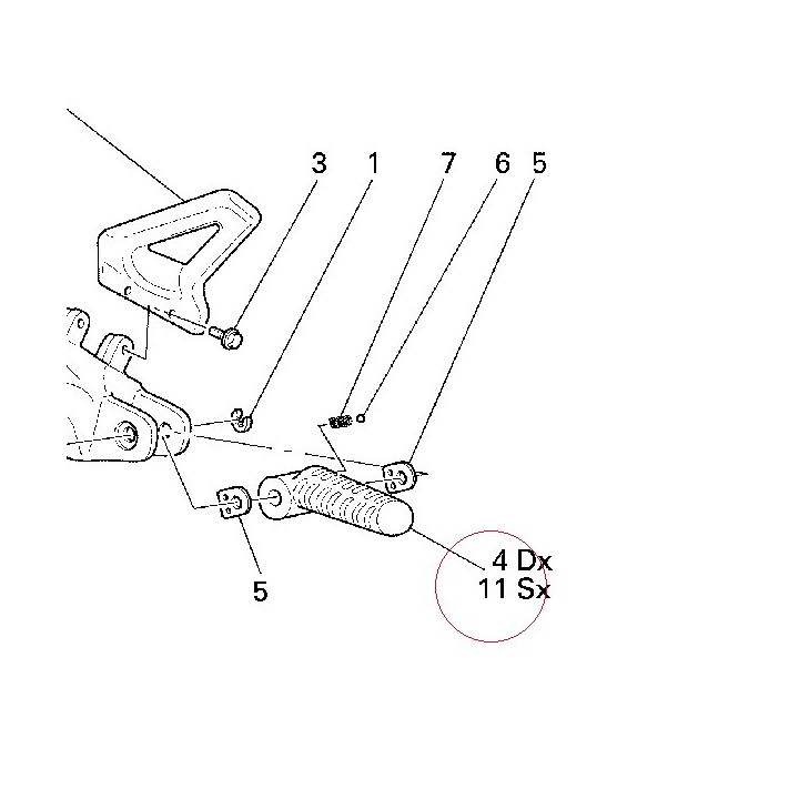 Rear left foot-rest 46510081A
