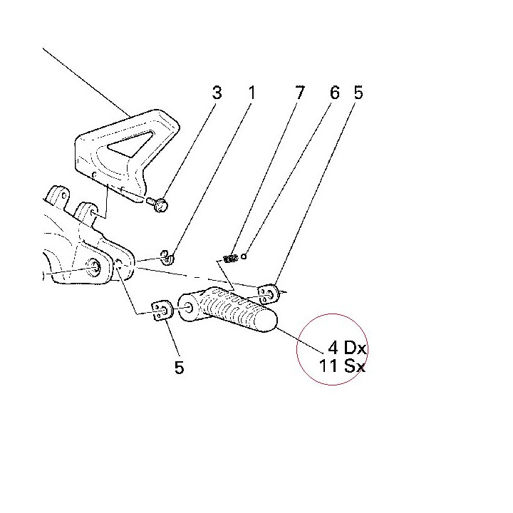 Rear right footrest 46510101A
