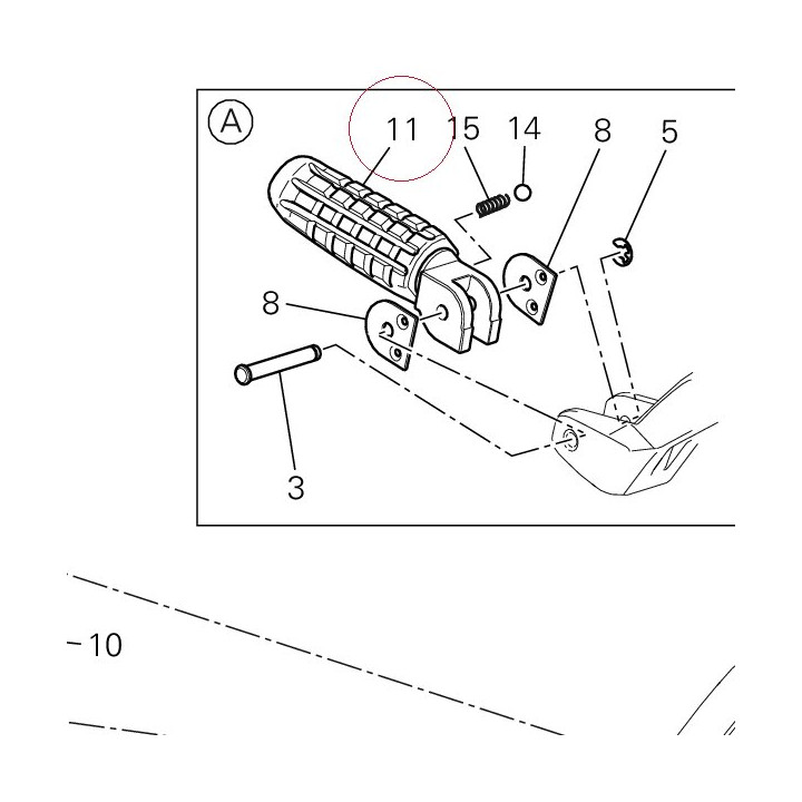 Rear right footrest 46510621A