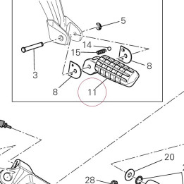 Rear left foot-rest 46510631A