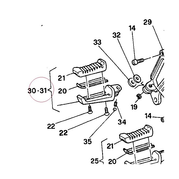 Rear right foot-rest 46520021AA