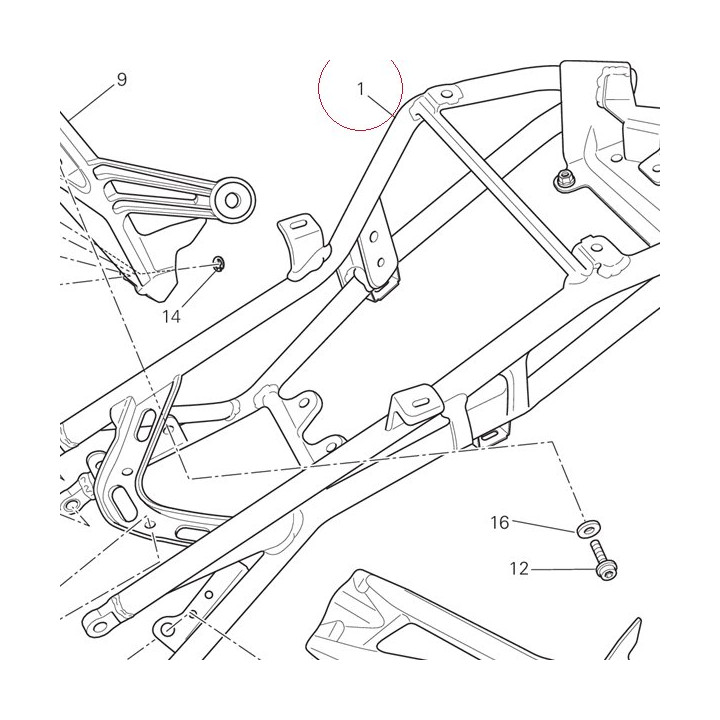 Rear frame complete 47017051AA