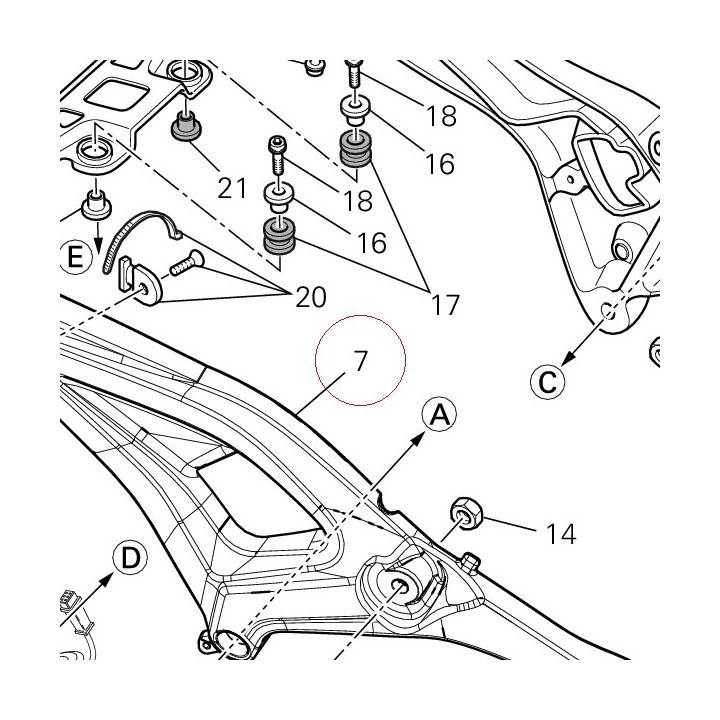 Rear frame right 47110132B