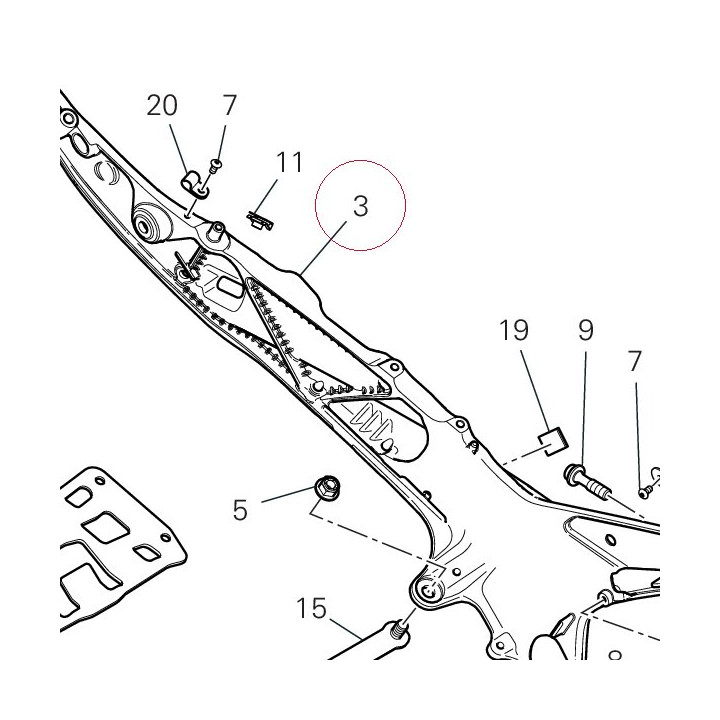 Rear frame left 47111174AA