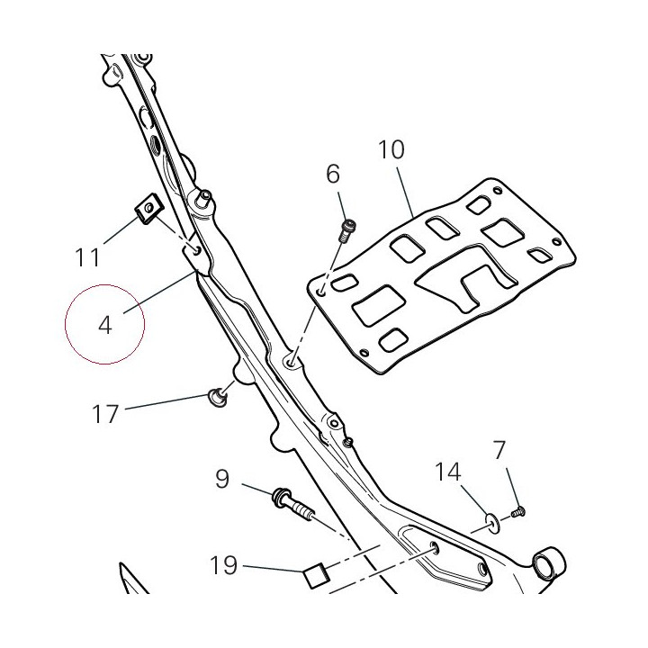 Rear frame right 47111184AA