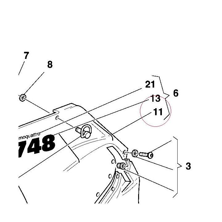 Left upper half-fairing 48010390A