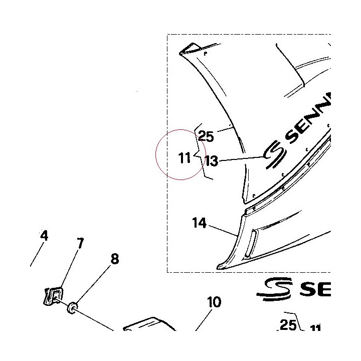 Left upper half-fairing 48010391A