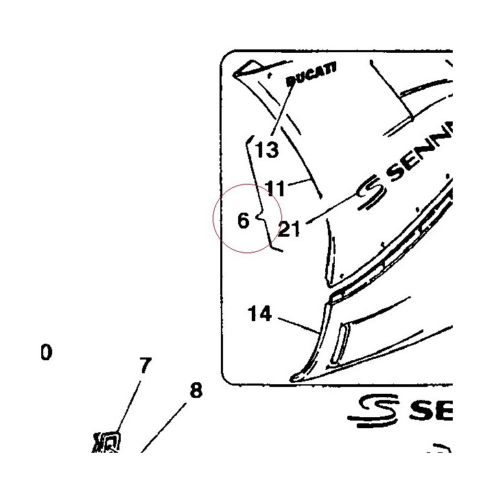 Left upper half-fairing 48010391CA