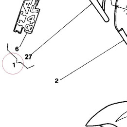 Right upper half-fairing 48010571A