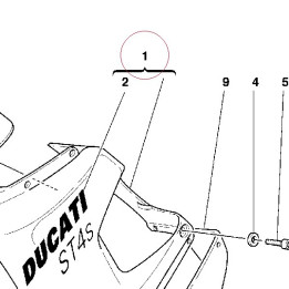 Left upper half-fairing 48010581A