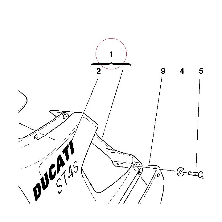 Left upper half-fairing 48010581A