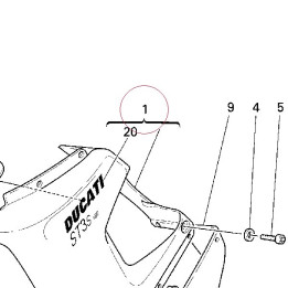 Left upper half-fairing 48010581B