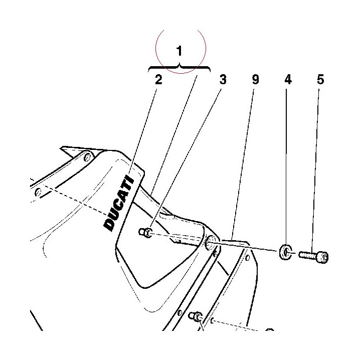 Left upper half-fairing 48010581BC